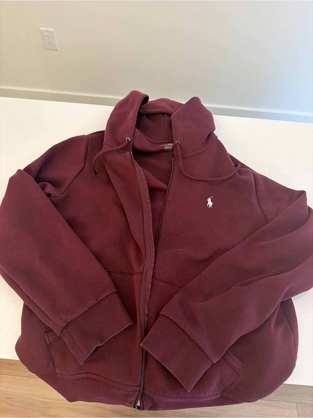 Polo Ralph Lauren Men's Double-Knit Full-Zip Hoodie – Burgundy / Maroon